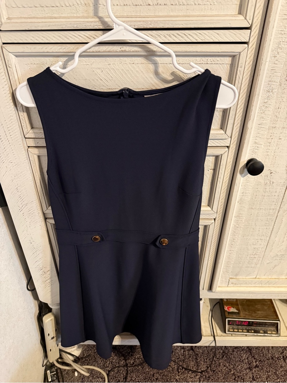 H&M Navy Blue Sleeveless Midi Dress